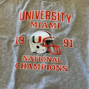 University of Miami Gray National Champions Tee